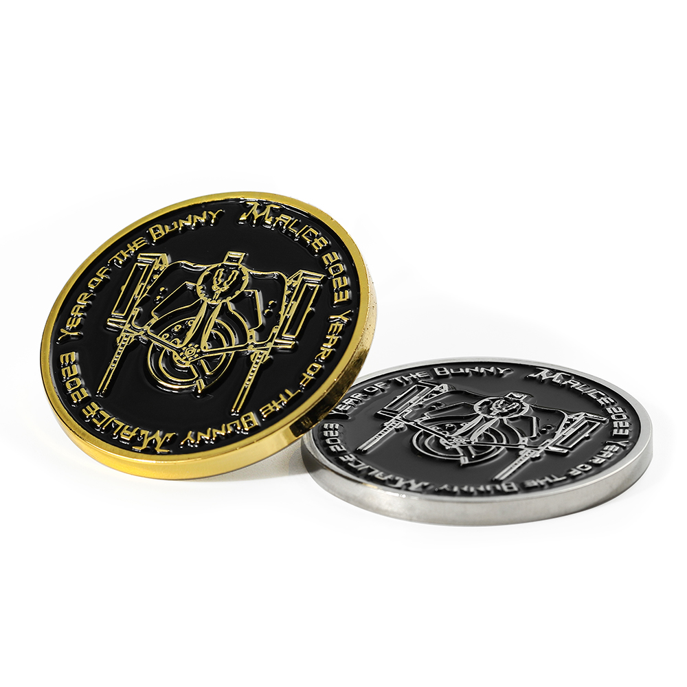 Metal Gold And Silver Soft Enamel Coin