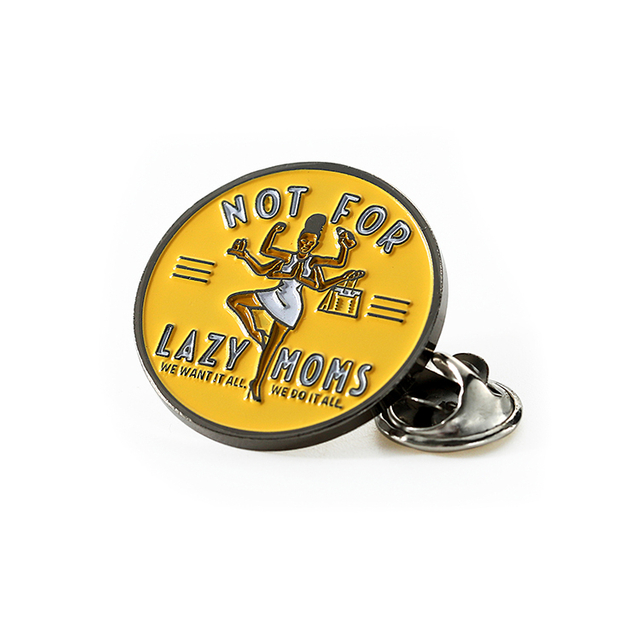 Metal Customized Silver Enamel Lazy Mons Pin