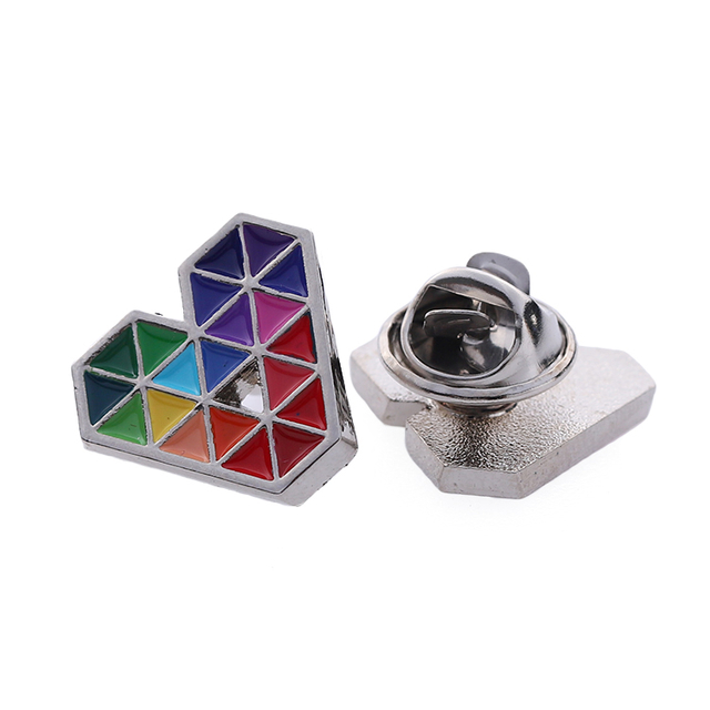 Personalized Metal Alloy Rainbow Geometry Pin