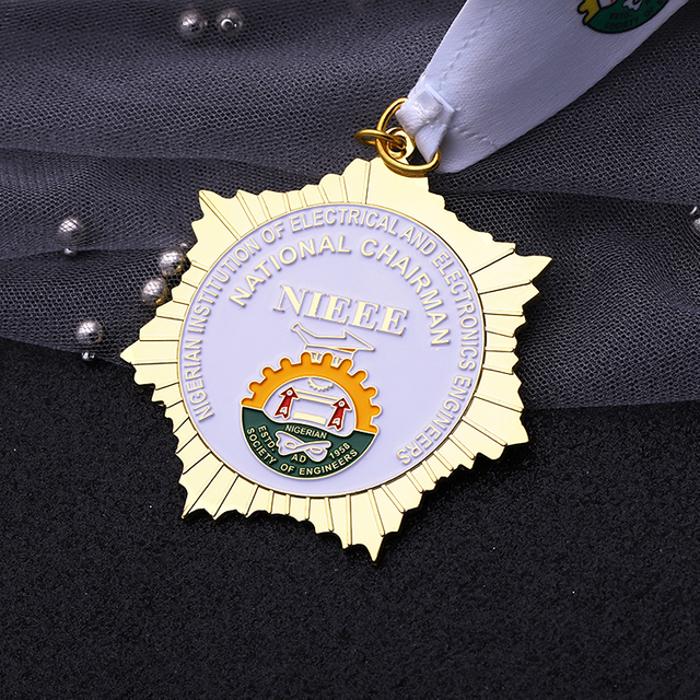 Professional Zinc Alloy Gold Medal for Nigeria with Ribbon