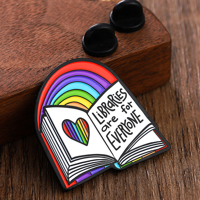  Rainbow Book Iron Metal Lapel Pin for Jacket