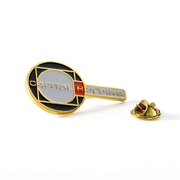 Metal Customized Gold Logo Racket Pin