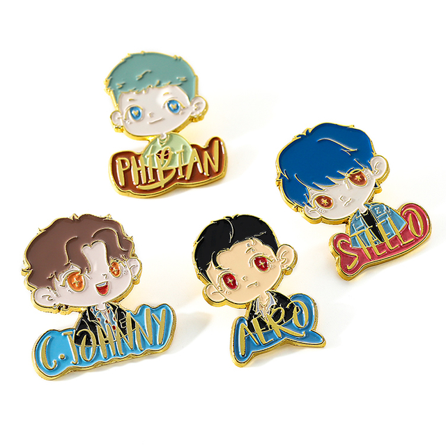 Metal Customized Gold And Silver Cute Kids Pin