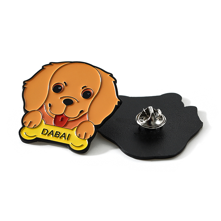 Metal Customized Gold Enamel Lucky Dog Pin