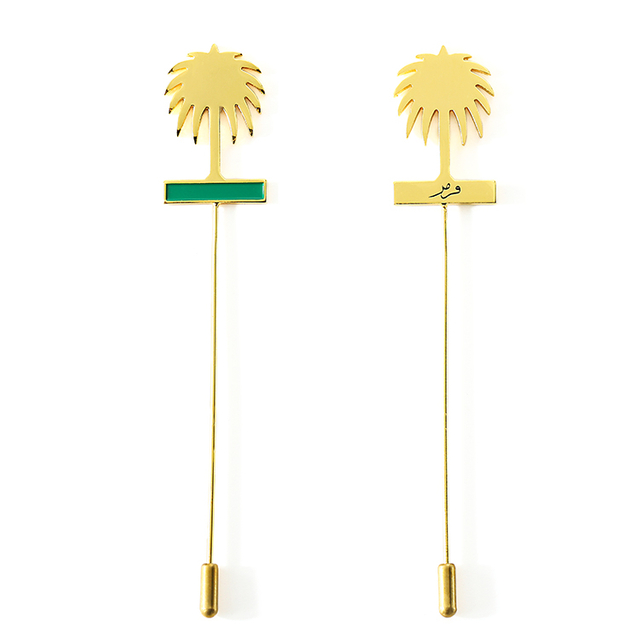 Metal Custom Soft Enamel Long Stick Pin for Saudi Arabia