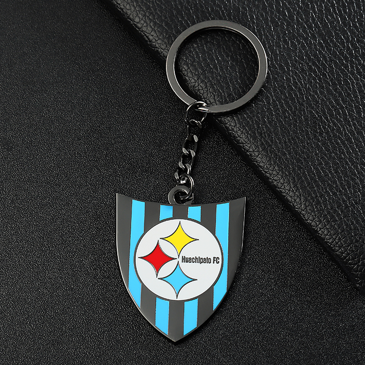 Hard Enamel Custom Metal Shield Shape Keychain for Gift