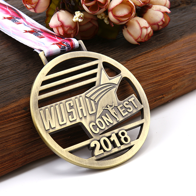 Custom Metal Hollow Shaped Wushu Medal for Sports