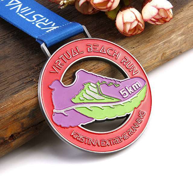 Metal Custom Shoes Design Beach Run Sports Medal for Winner