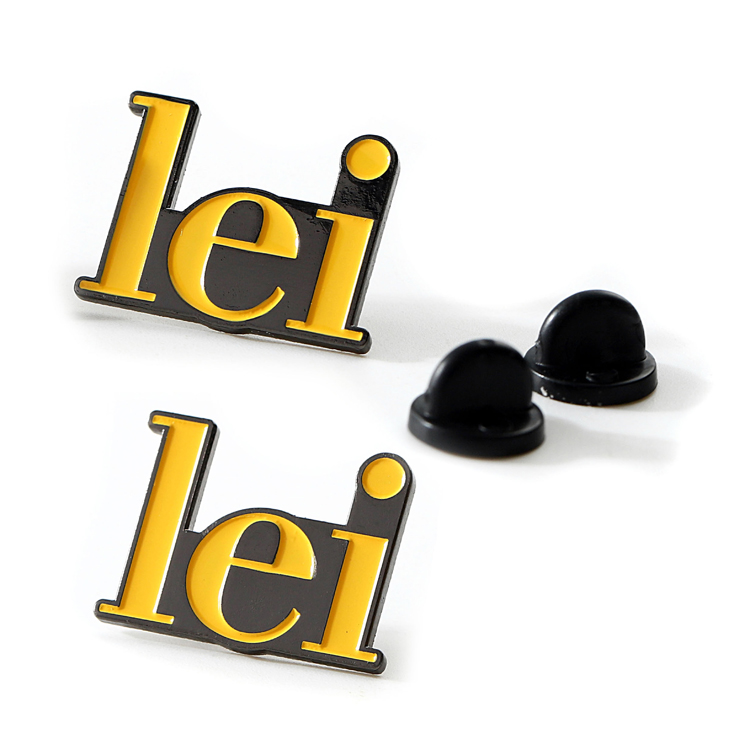 Metal Custom Black Lei Letter Pin