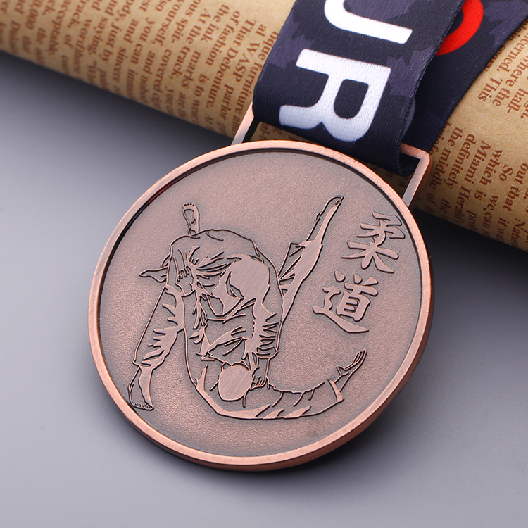 Customized Round Metal Copper Judo Medal with The Existing Mold