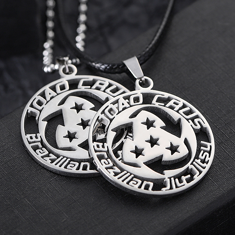 Custom Metal Steel Silver Cut Out Necklace for Sports