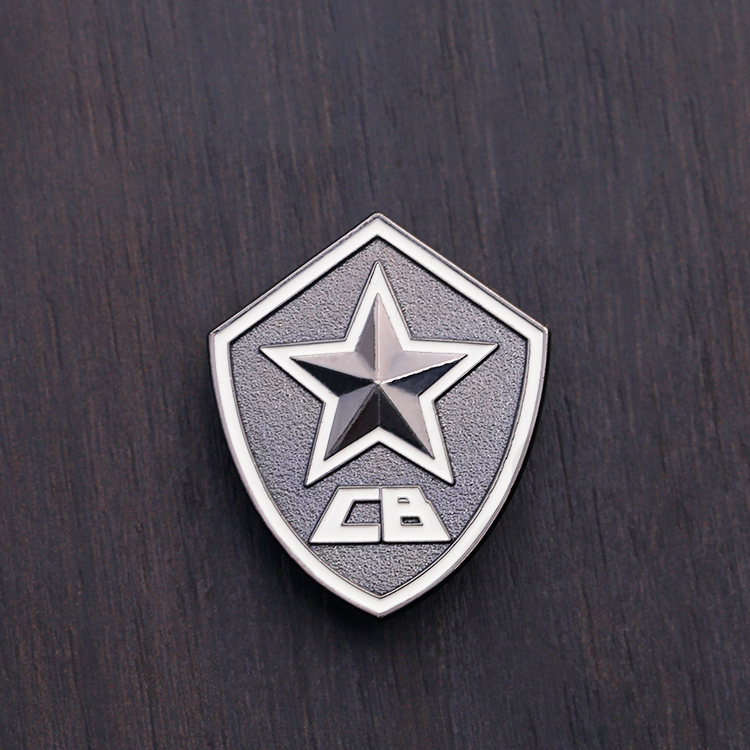 Metal Custom Soft Enamel Shield And Star Pin