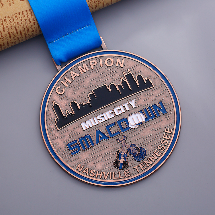 Customized Metal Smackdown Trail Medal for Music
