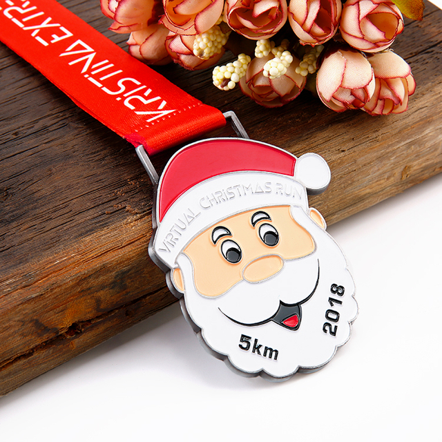 Customized Metal Soft Enamel Christmas Medal for Running