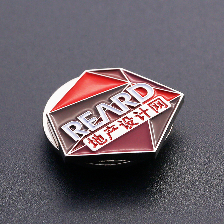 Custom Silver Irregular Shape Metal Magnet Badge
