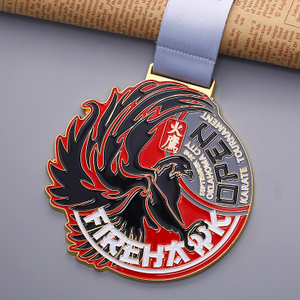 Customized Engraved Embossed Gold Karate Medal for Athletes