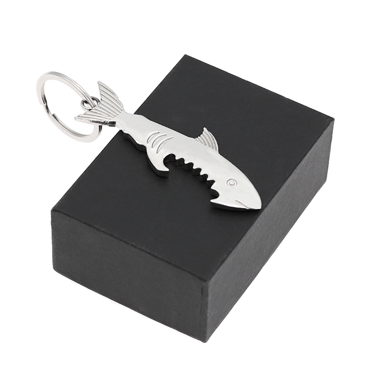 Metal Zinc Alloy Blank Shark Bottle Opener Keychain