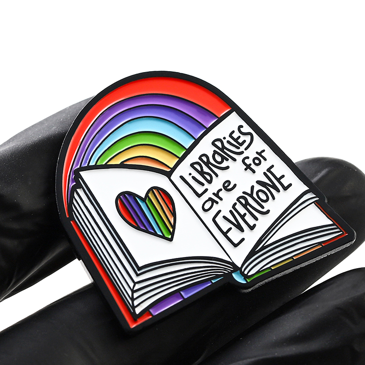  Rainbow Book Iron Metal Lapel Pin for Jacket