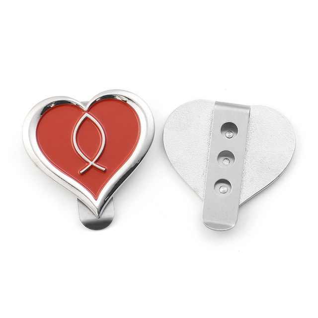 Metal Custom Silver Heart Money Clip