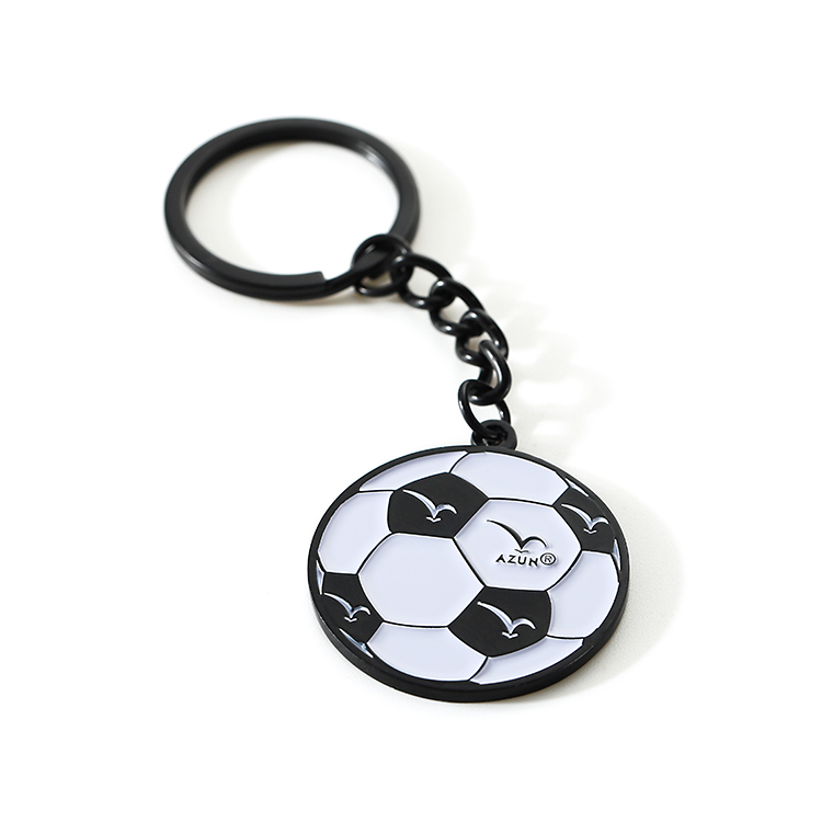 Football Engraved Owl Metal Keychains