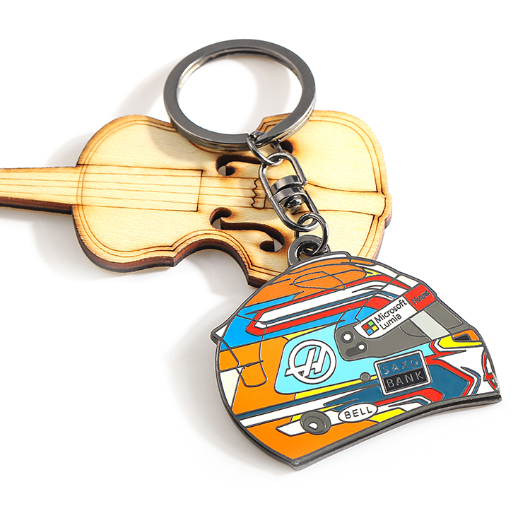 Hard Enamel Custom Metal Helmet Keychain for Gift