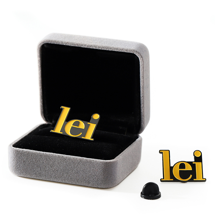 Metal Custom Black Lei Letter Pin