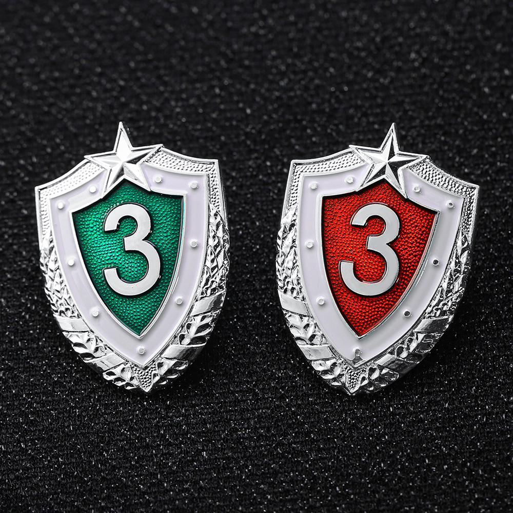 Shield Metal Silver Transparent Enamel Badge