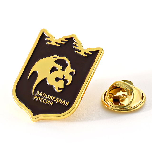 Metal Customized Black Shield Russia Pin