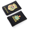 Custom Metal Shield Badge with Leather Id Inserts